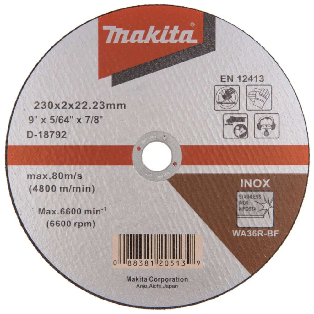 Круг отрезной Makita для нержавейки WA36R,230х2х22,23