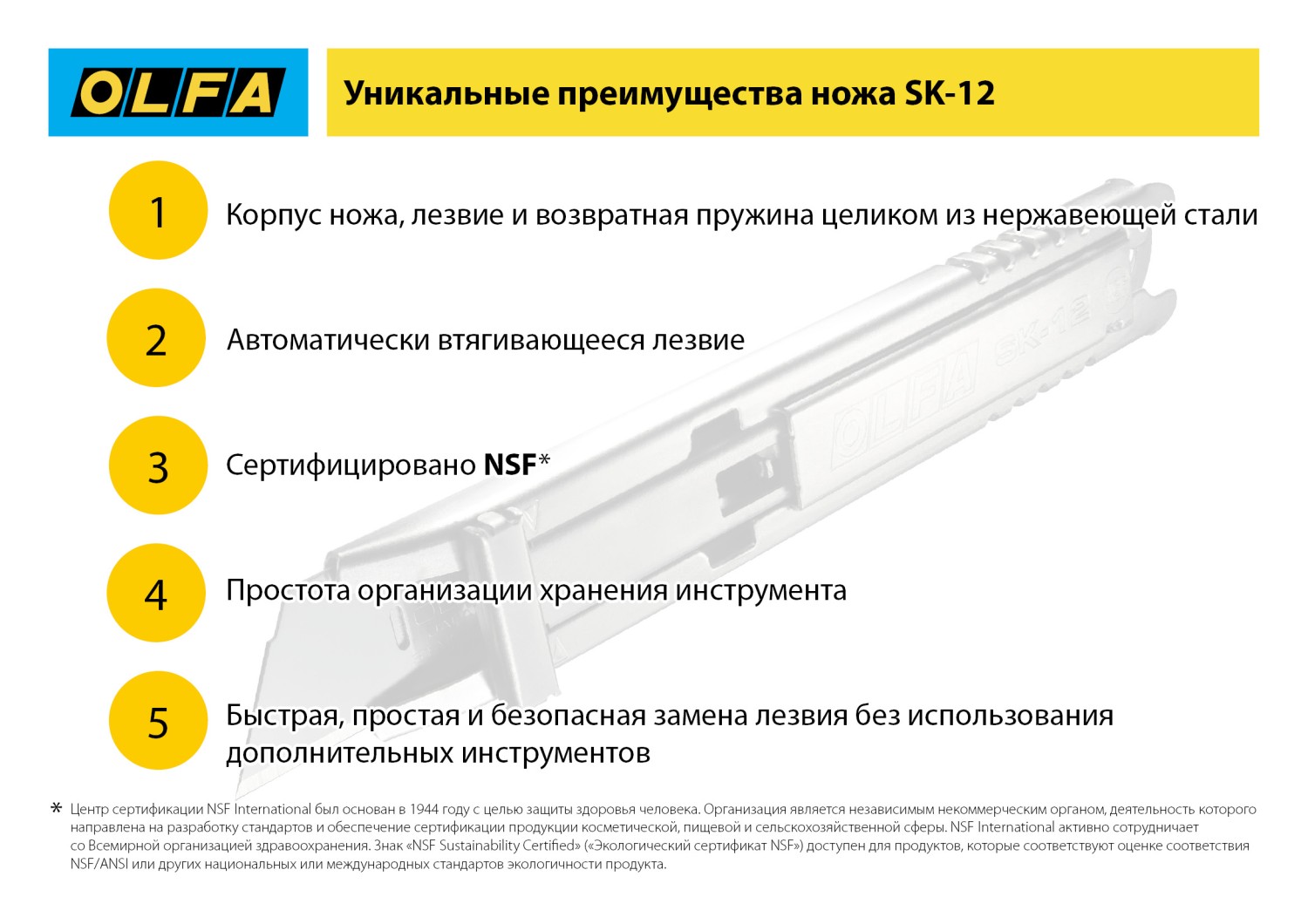 OLFA металлический корпус, безопасный нож с трапециевидным лезвием (OL-SK-12)