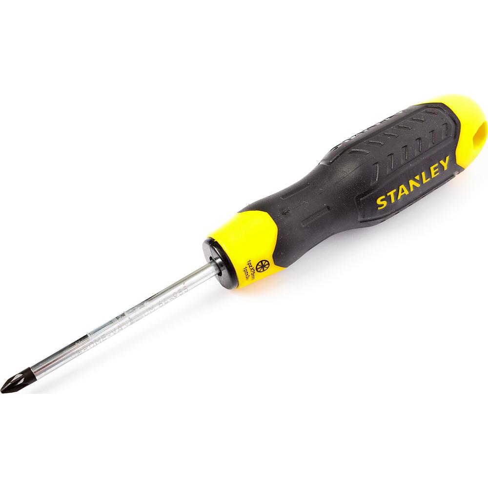 Отвертка крестовая STANLEY аммортизирующая рукоятка/Cushion Grip PZ1х75мм 0-64-955