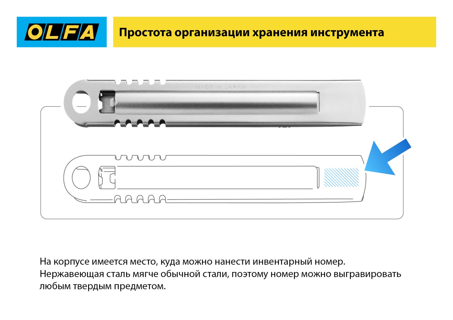 OLFA металлический корпус, безопасный нож с трапециевидным лезвием (OL-SK-12)