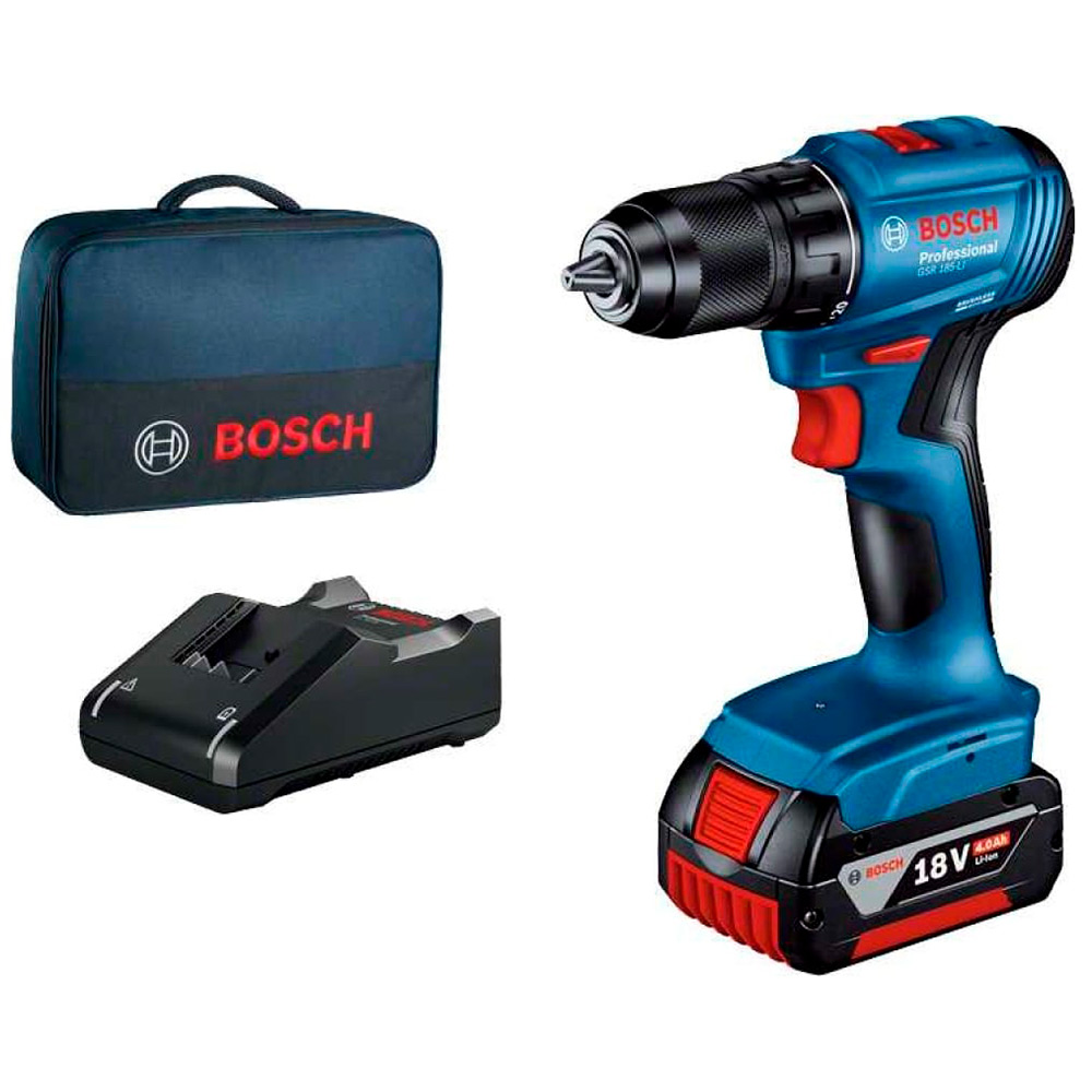 Шуруповерт аккумуляторный Bosch GSB 185-LI+ сумка