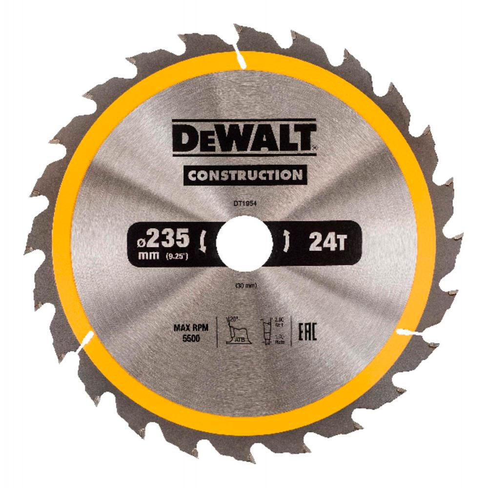 Диск пильный DeWalt твердосплавный 235х30 мм, 24 зуба констракшн/CONSTRUCTION DT1954