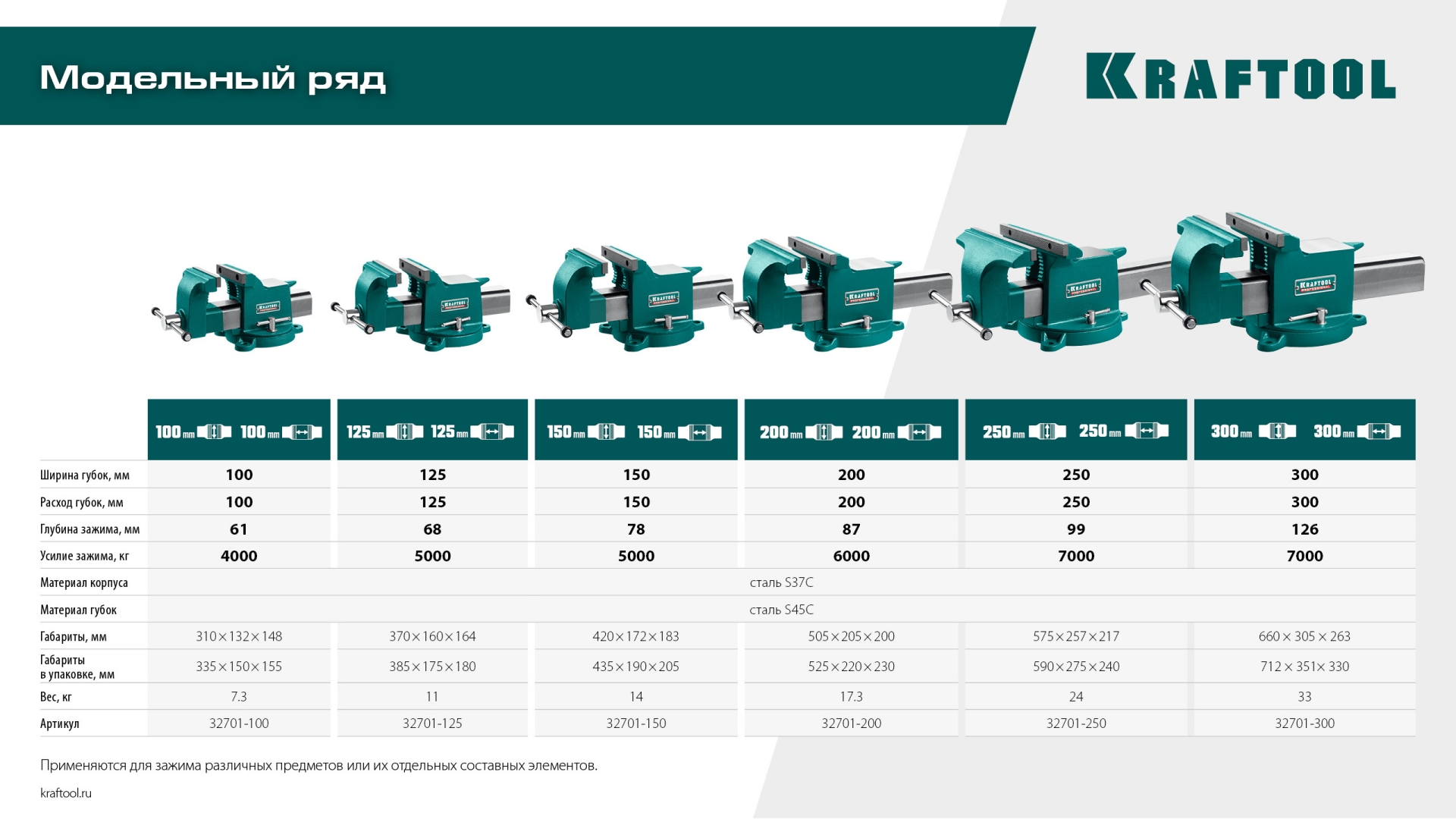 KRAFTOOL STEEL, 250 мм, стальные слесарные тиски (32701-250)