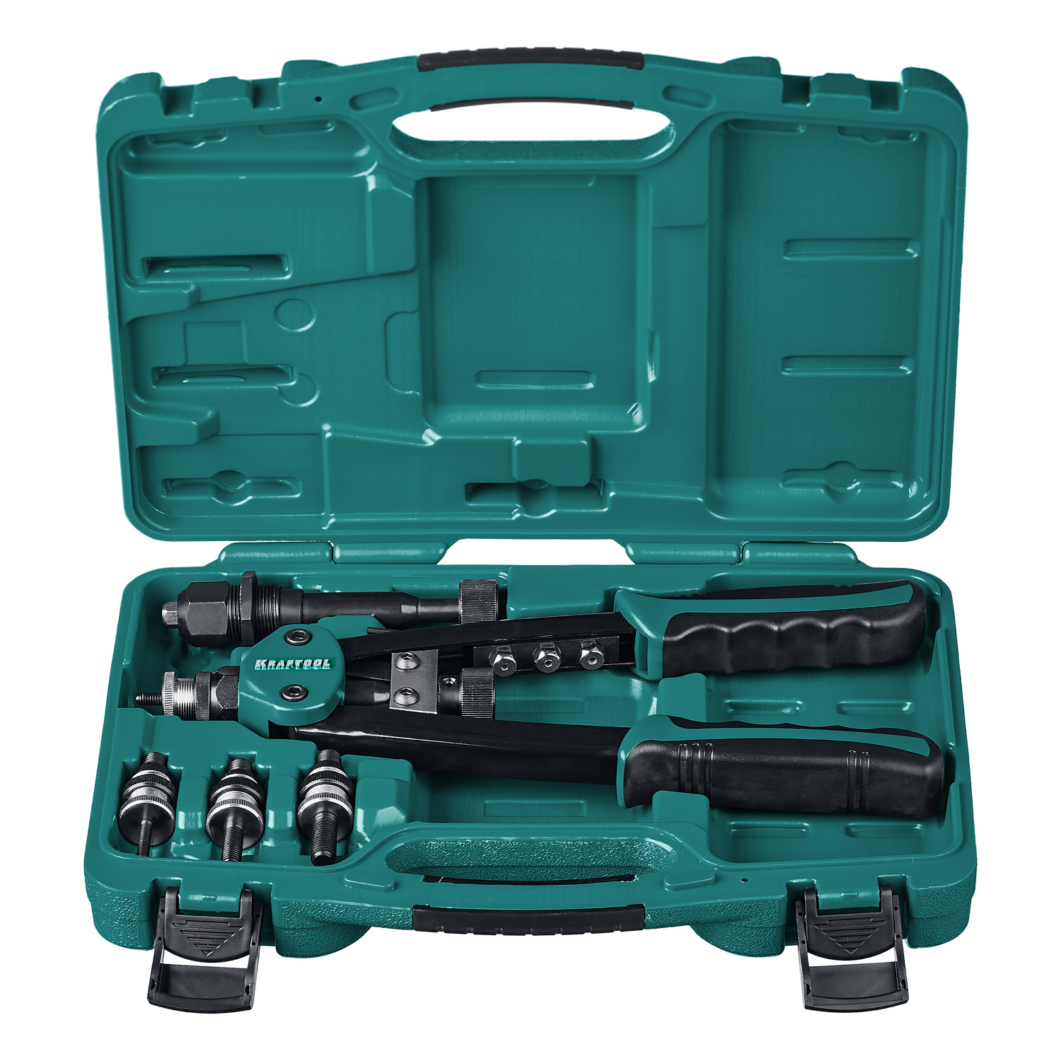 KRAFTOOL Combo2-M10, 2 вида заклёпок, комбинированный двуручный заклепочник в кейсе (31181)