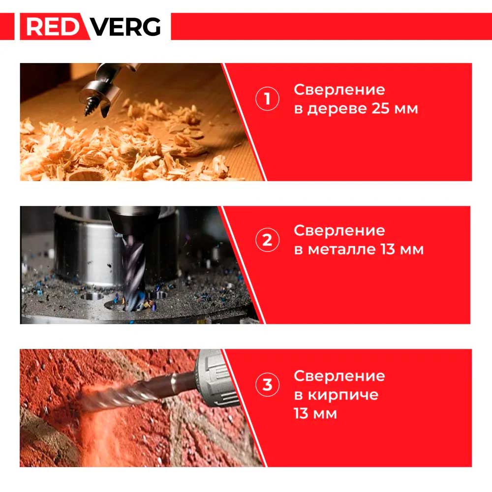 Дрель REDVERG Базовый/Basic ID500 ударная (ЗВП)