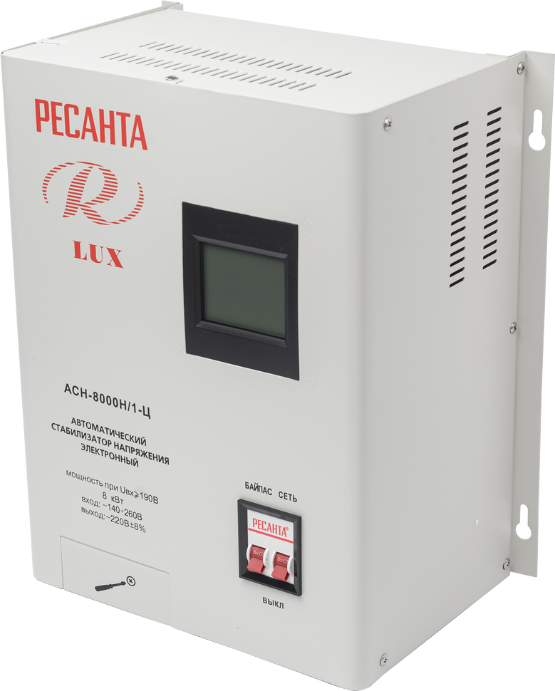 Стабилизатор напряжения серии LUX Ресанта АСН-8000Н/1-Ц