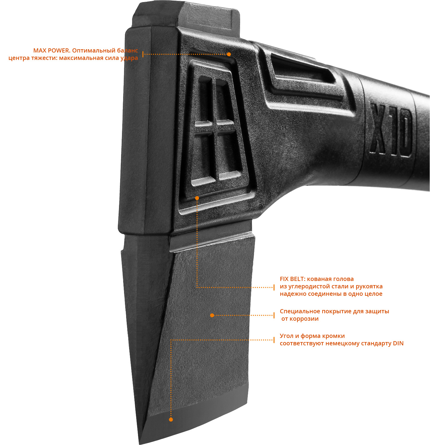 KRAFTOOL X7, 640/715 г, в чехле, 360 мм, универсальный топор (20660-07)