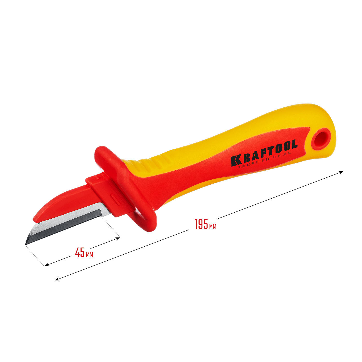 KRAFTOOL KN-1, 1000 В, прямой, диэлектрический нож электрика (45401)