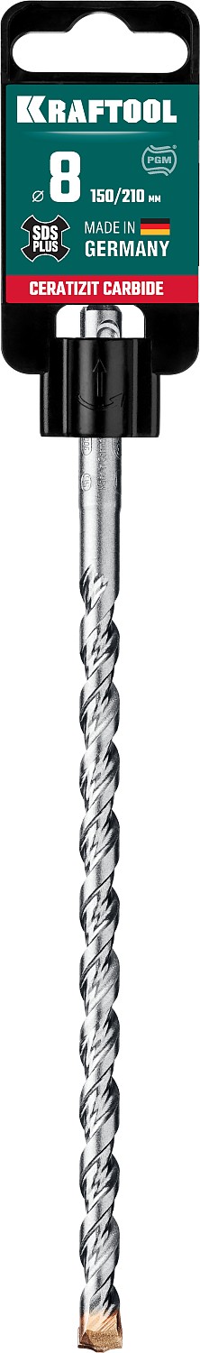 KRAFTOOL Ceratizit Carbide, 8 х 210 мм, SDS-plus бур (29320-210-08)