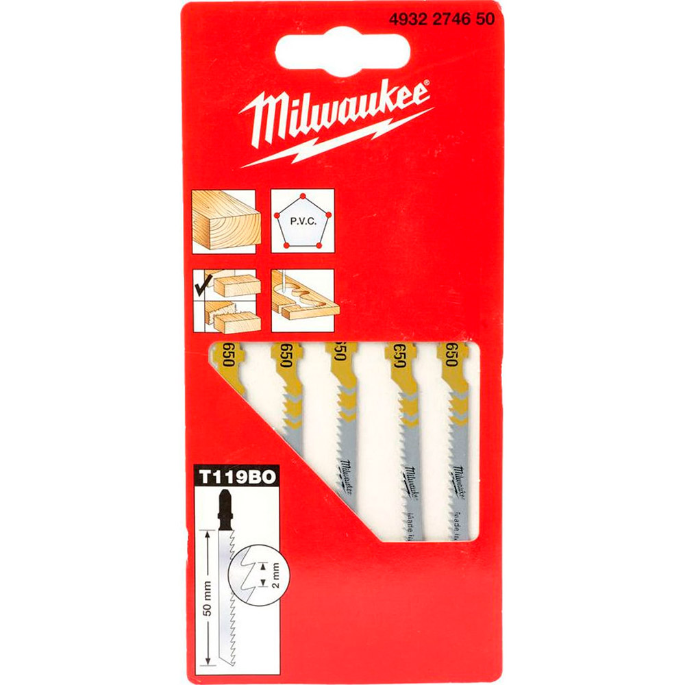 Пилка для лобзика Milwaukee T119BO 50мм (5шт) (650)