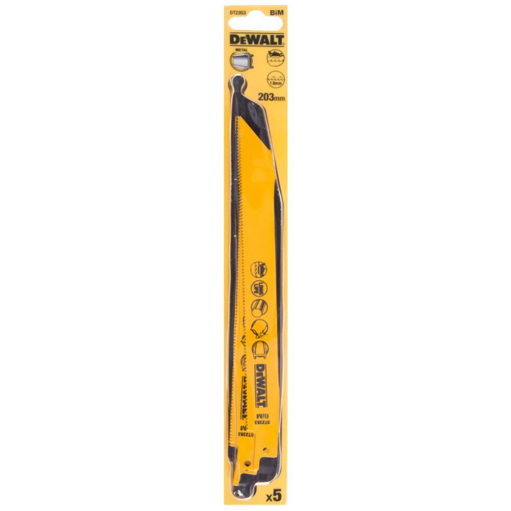 Набор полотен для сабельной пилы S1122BF DeWalt 5шт (DT2353)