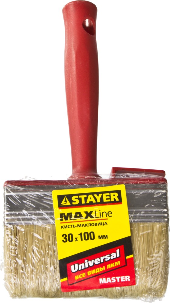 STAYER UNIVERSAL, 3 х 10 см, светлая щетина, пластмассовый корпус, все виды ЛКМ, макловица (01824-10)