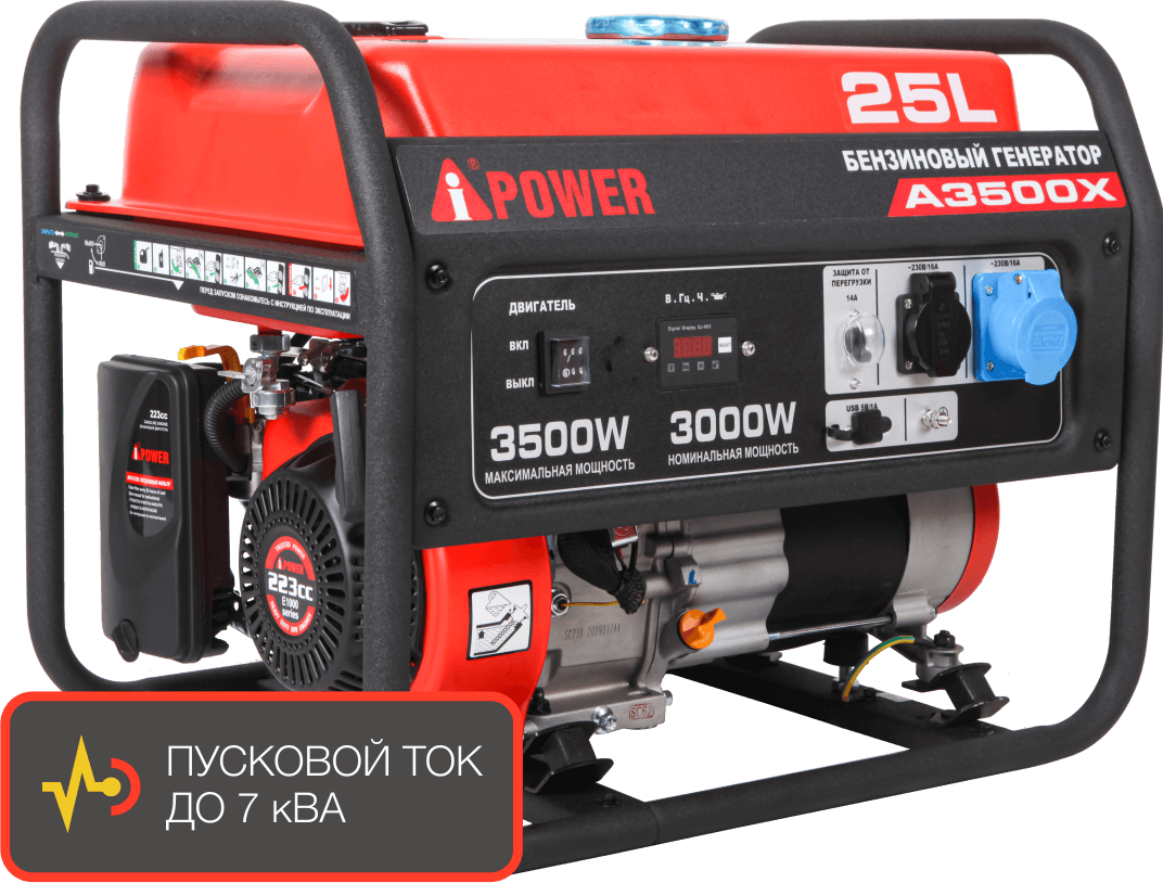 Портативный бензиновый генератор A-iPower A3500X