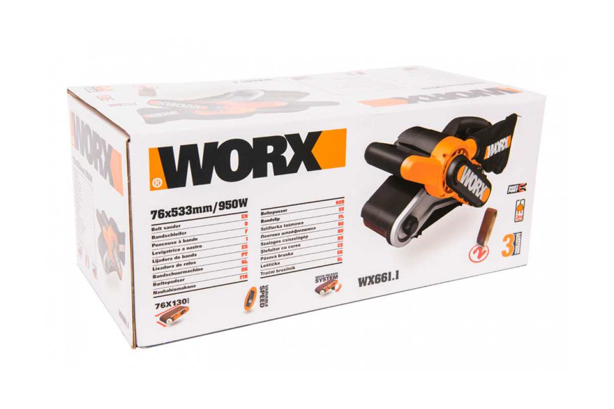 Машина шлифовальная ленточная WORX WX661.1, 950Вт