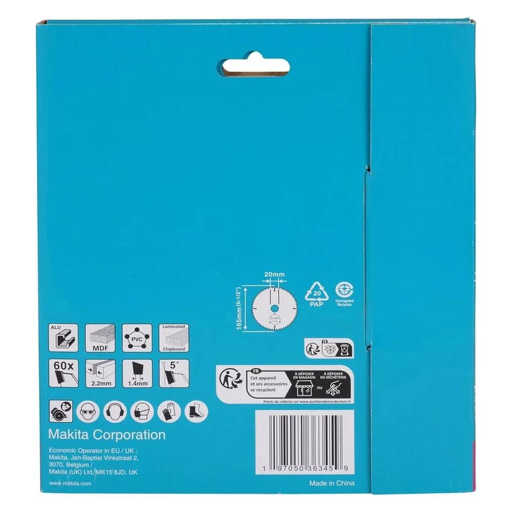 Диск пильный Makita универсальный 165x20x2.2/1.4x60T