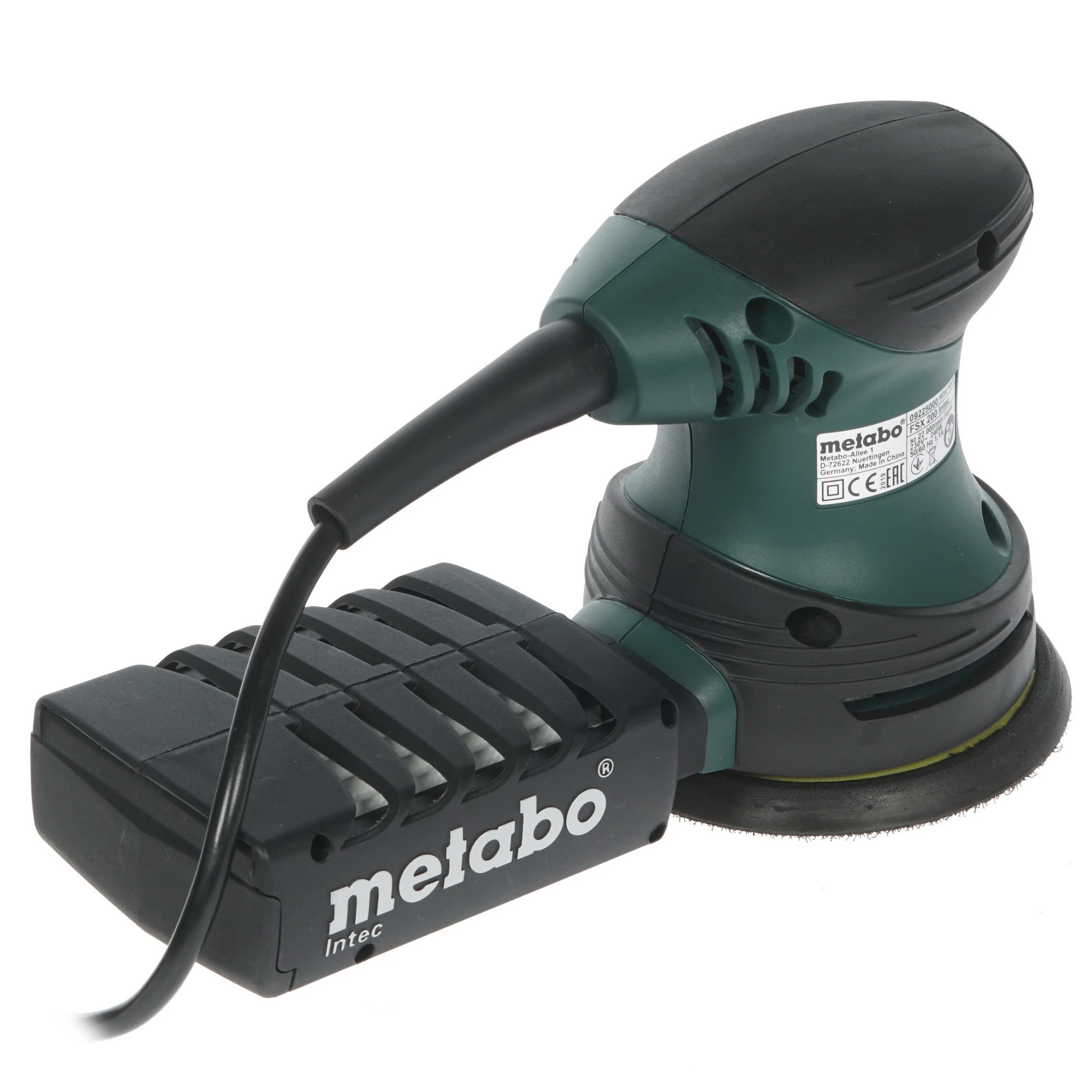Машина плоско-шлифовальная эксцентриковая Metabo FSX 200 Интек/Intec