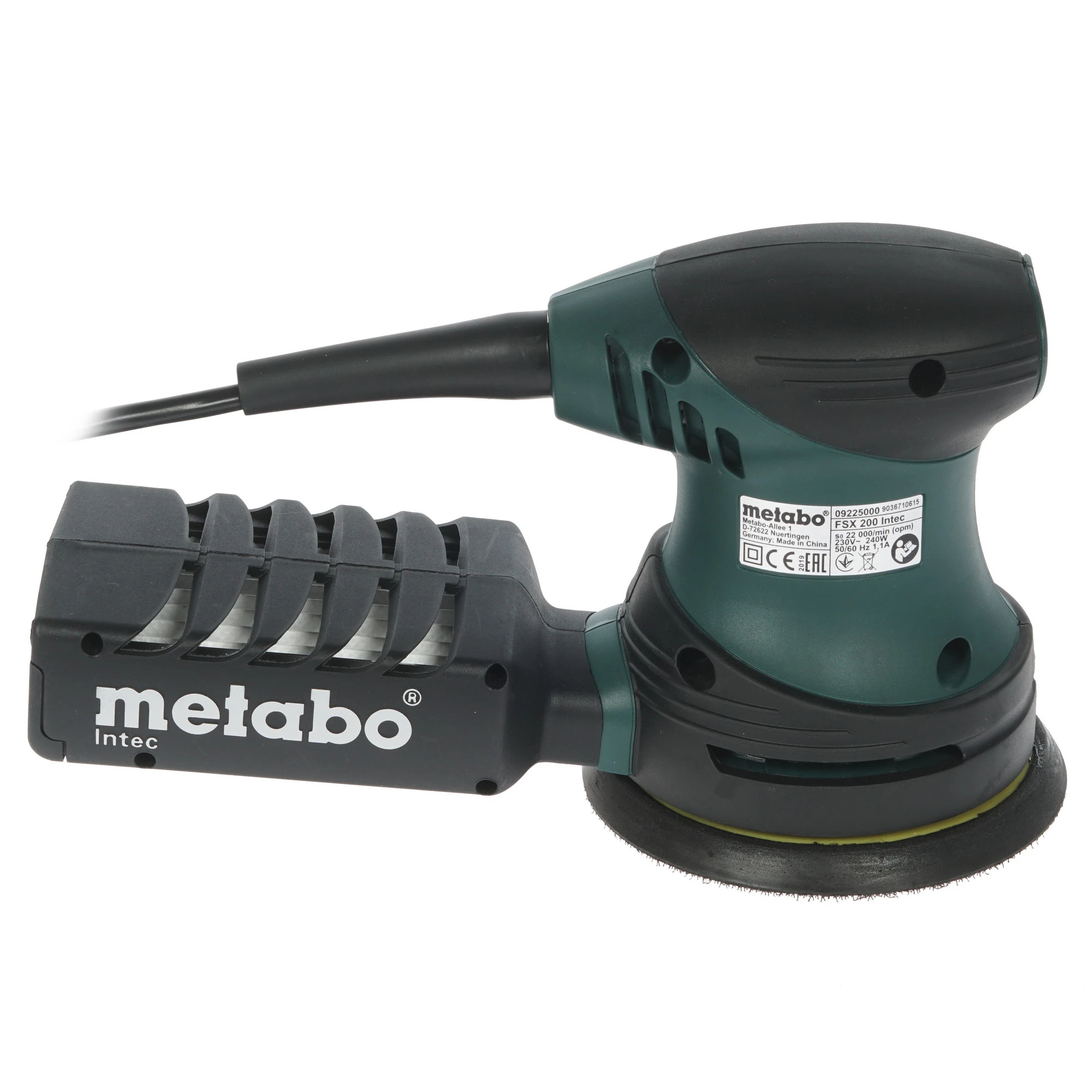Машина плоско-шлифовальная эксцентриковая Metabo FSX 200 Интек/Intec