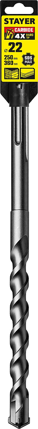 STAYER Hercules-4Х, 22 x 250/360 мм, SDS-max бур, Professional (29370-250-22)