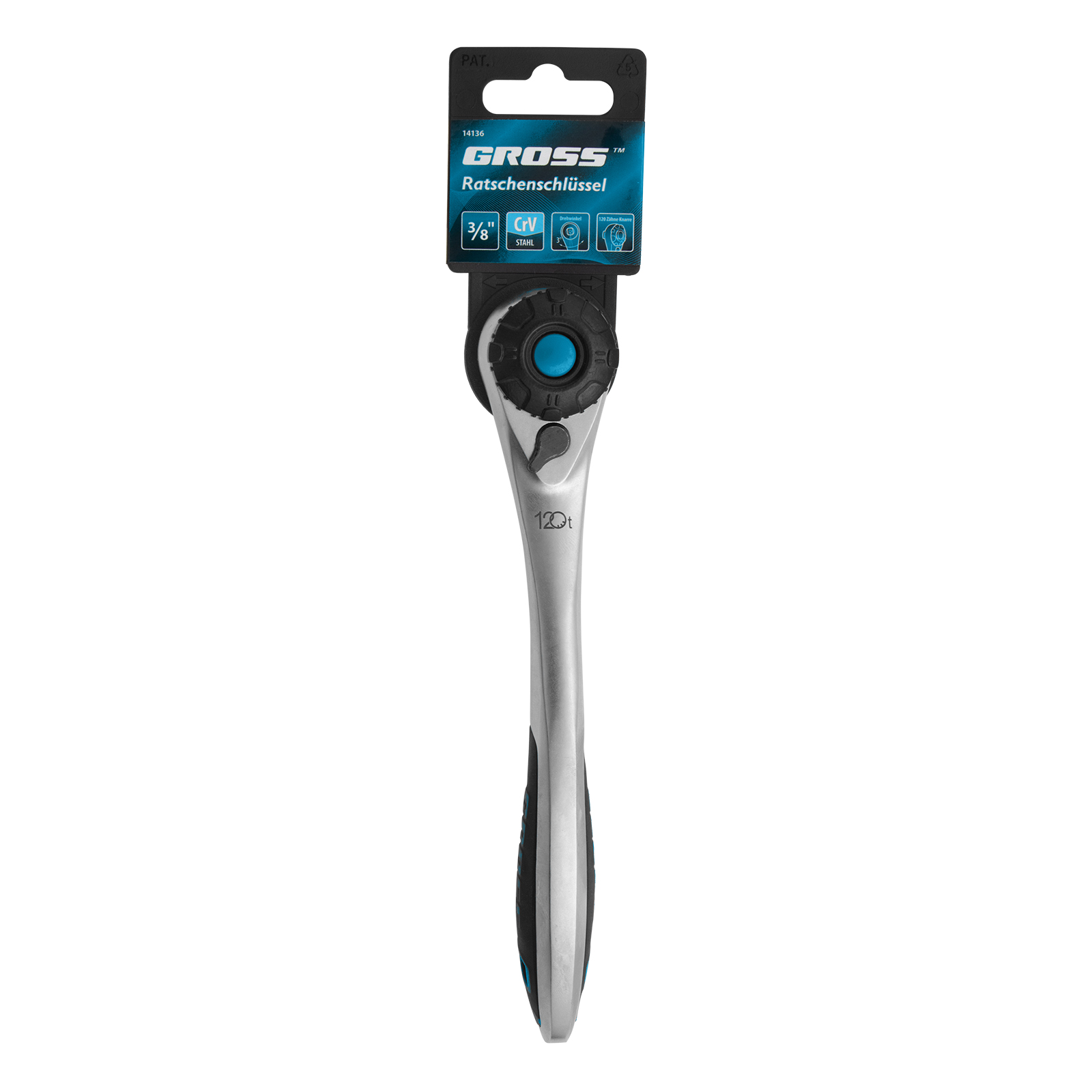 Ключ трещоточный, 120 зубьев, 3/8" Gross