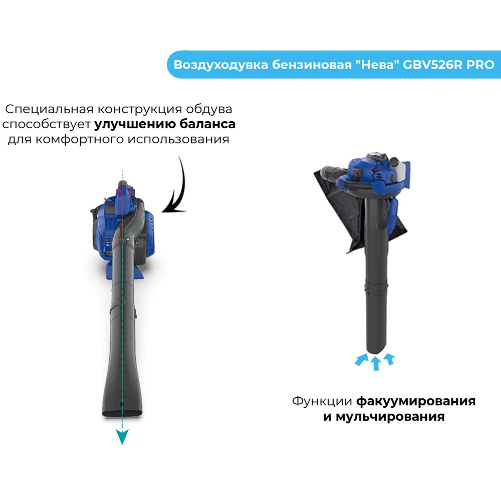 Воздуходувка-пылесос  бензиновая "Нева"  GBV526R PRO
