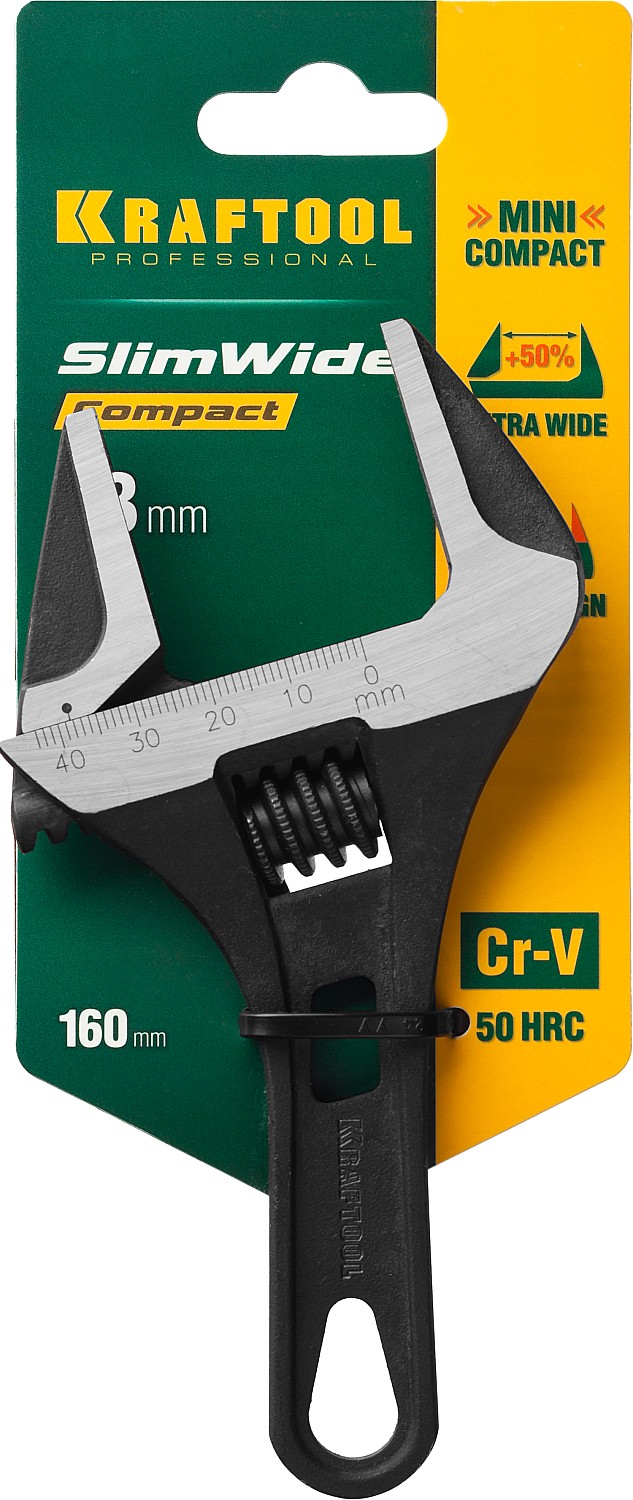 KRAFTOOL SlimWide Compact, 160/44 мм, разводной ключ (27266-25)