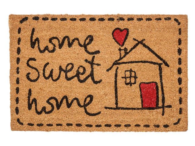Коврик придверный кокосовый 40х60 см, "SWEET HOME", PERFECTO LINEA