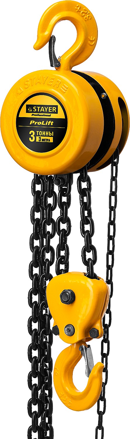 STAYER ProLift 3т х 3м, ручная шестеренная таль, Professional (4308-3)