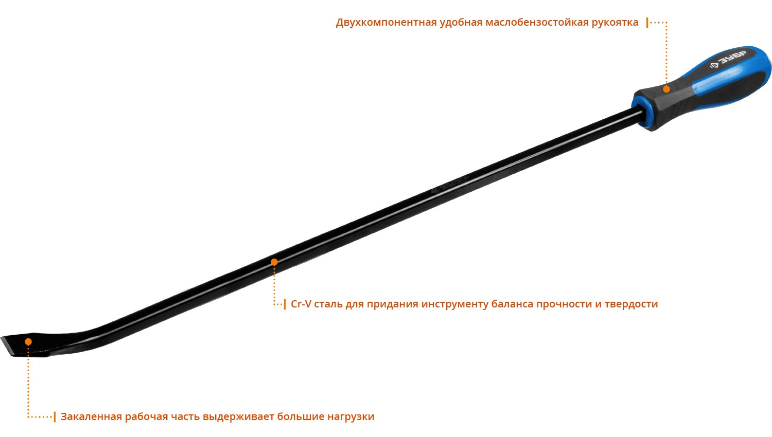 ЗУБР 600 мм, слесарная монтировка, Профессионал (2162-600)
