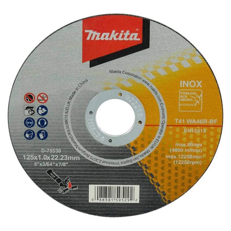 Круг отрезной Makita для стали плоский WA46R, 125х1х22,23