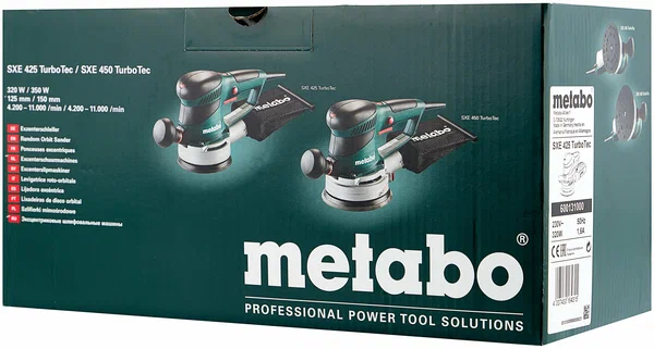Машина плоско-шлифовальная эксцентриковая Metabo SXE 425 Турботек/TURBOTEC