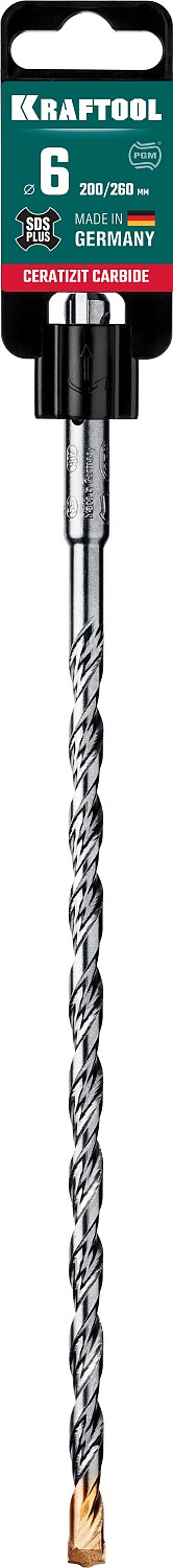 KRAFTOOL Ceratizit Carbide, 6 х 260 мм, SDS-plus бур (29320-260-06)