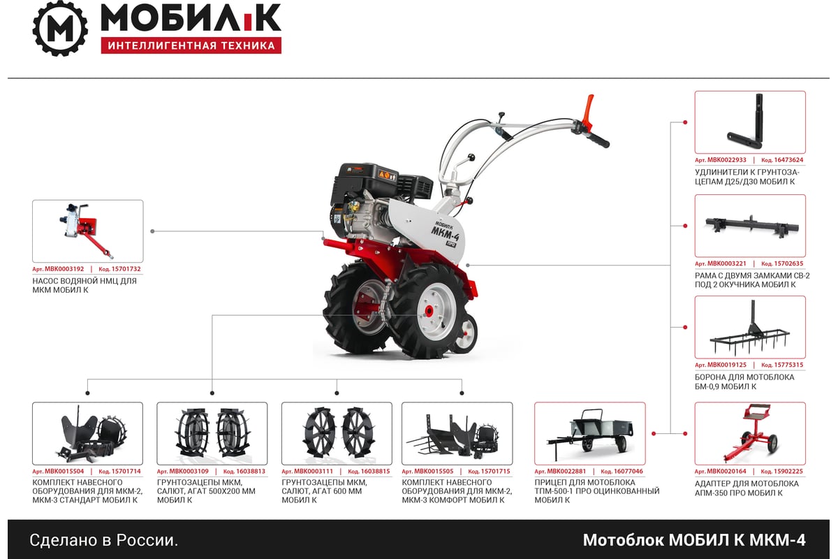 Мотоблок МОБИЛ К МКМ-4 ПРО MBK0018476