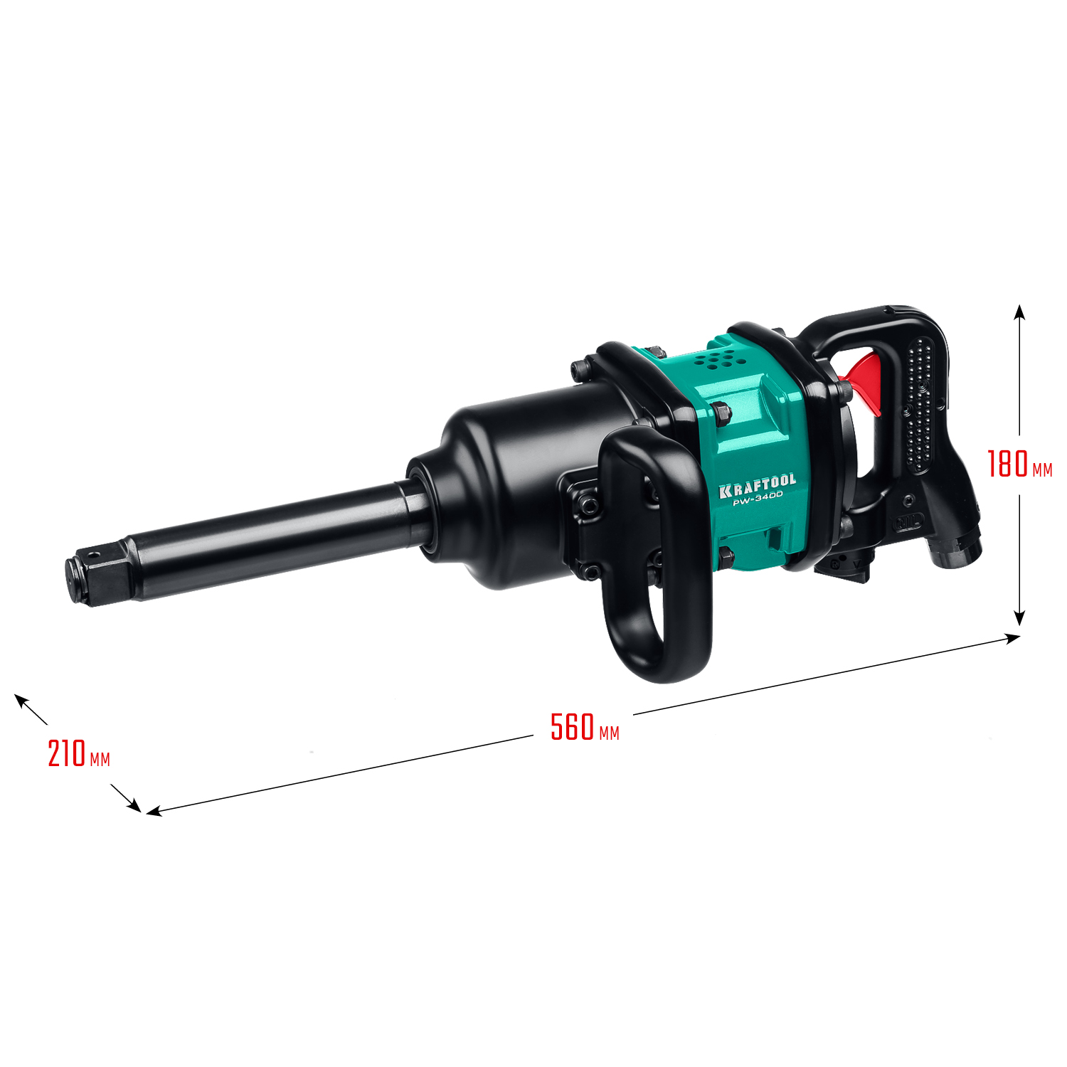 KRAFTOOL PW-3400, 1″, 3400 Н·м, ударный пневматический гайковерт (64200)