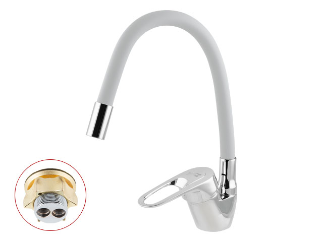 Смеситель для кухни D40, серия 170 белый eCon (EC0179WT) (a-five)
