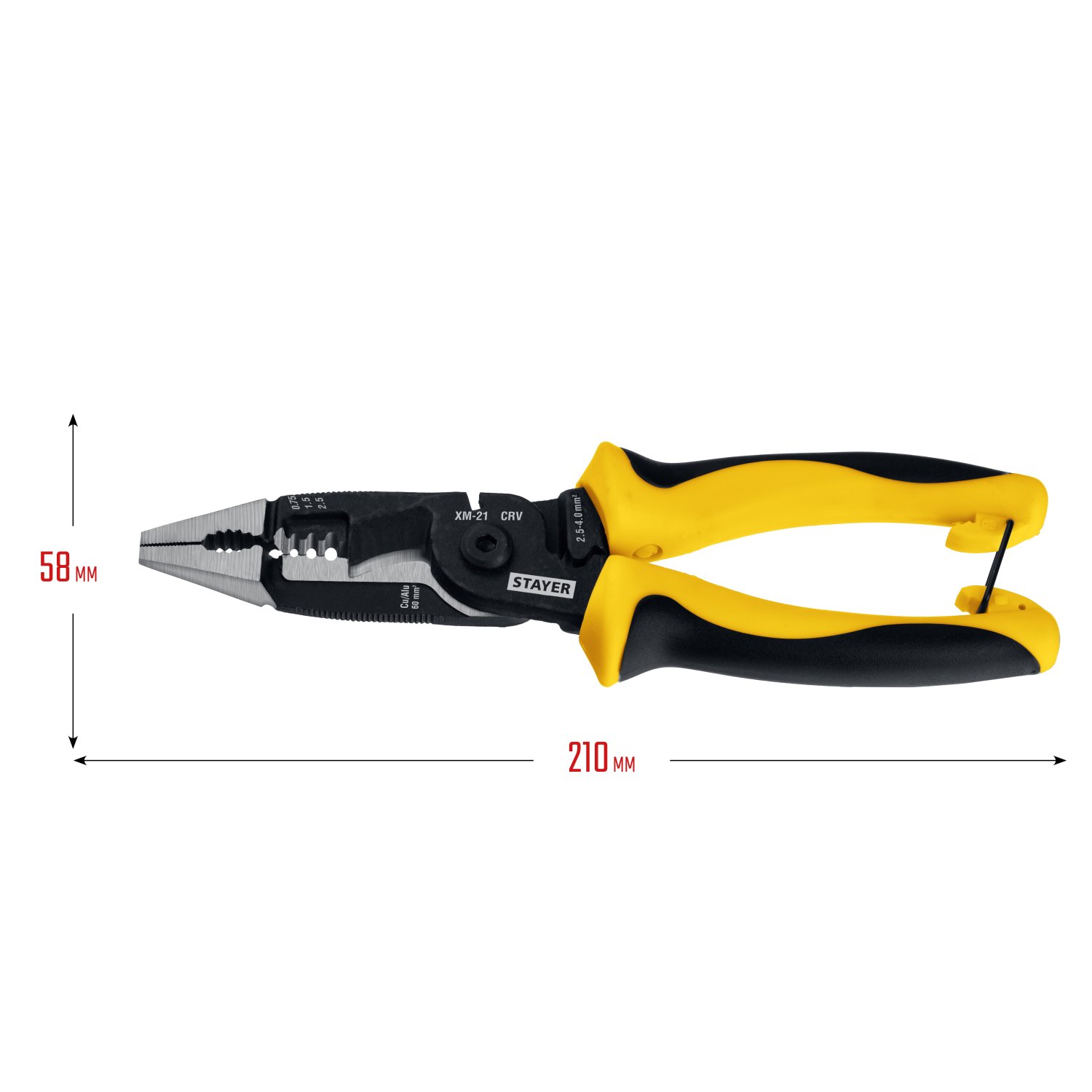 STAYER HERCULES XM-21, 4в1 электромонтажные клещи (23342-21)