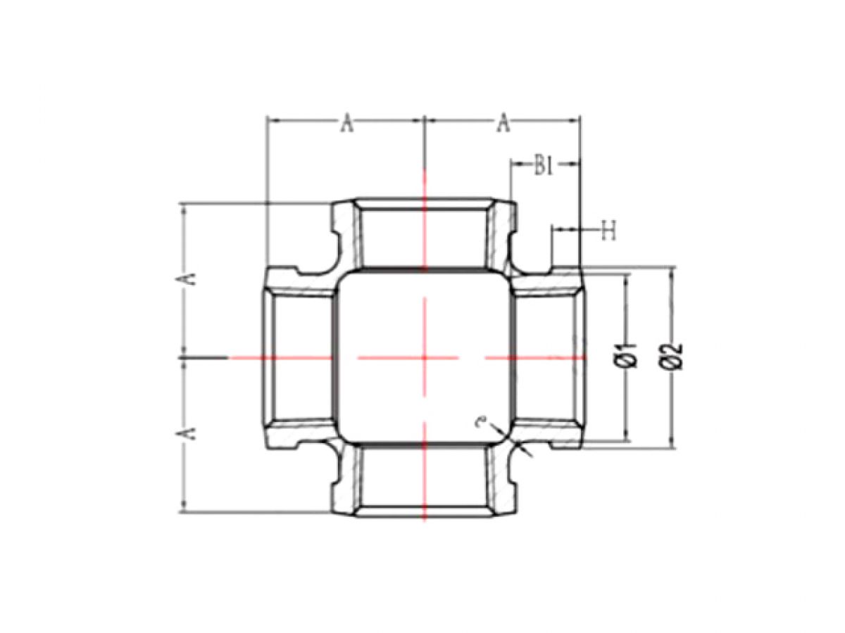 Крестовина 1" чугун оцинк., AV Engineering