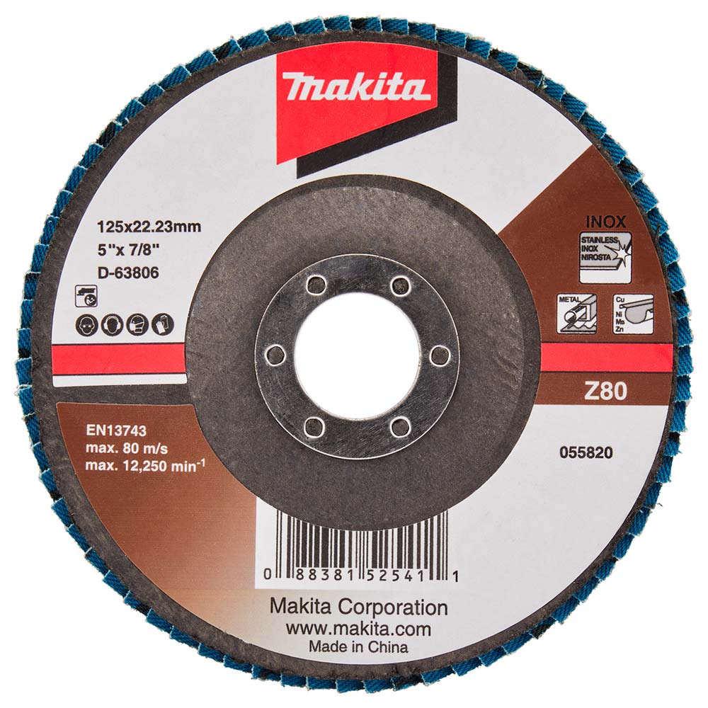 Круг лепестковый Makita торцевой (125x22, зерно 80)
