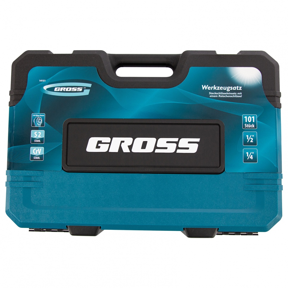 Набор инструментов, 1/4", 1/2", CrV, 120 зубьев, 101 предмет// Gross
