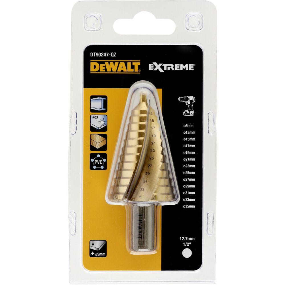 Сверло ступенчатое DeWalt 5-35мм DT90247