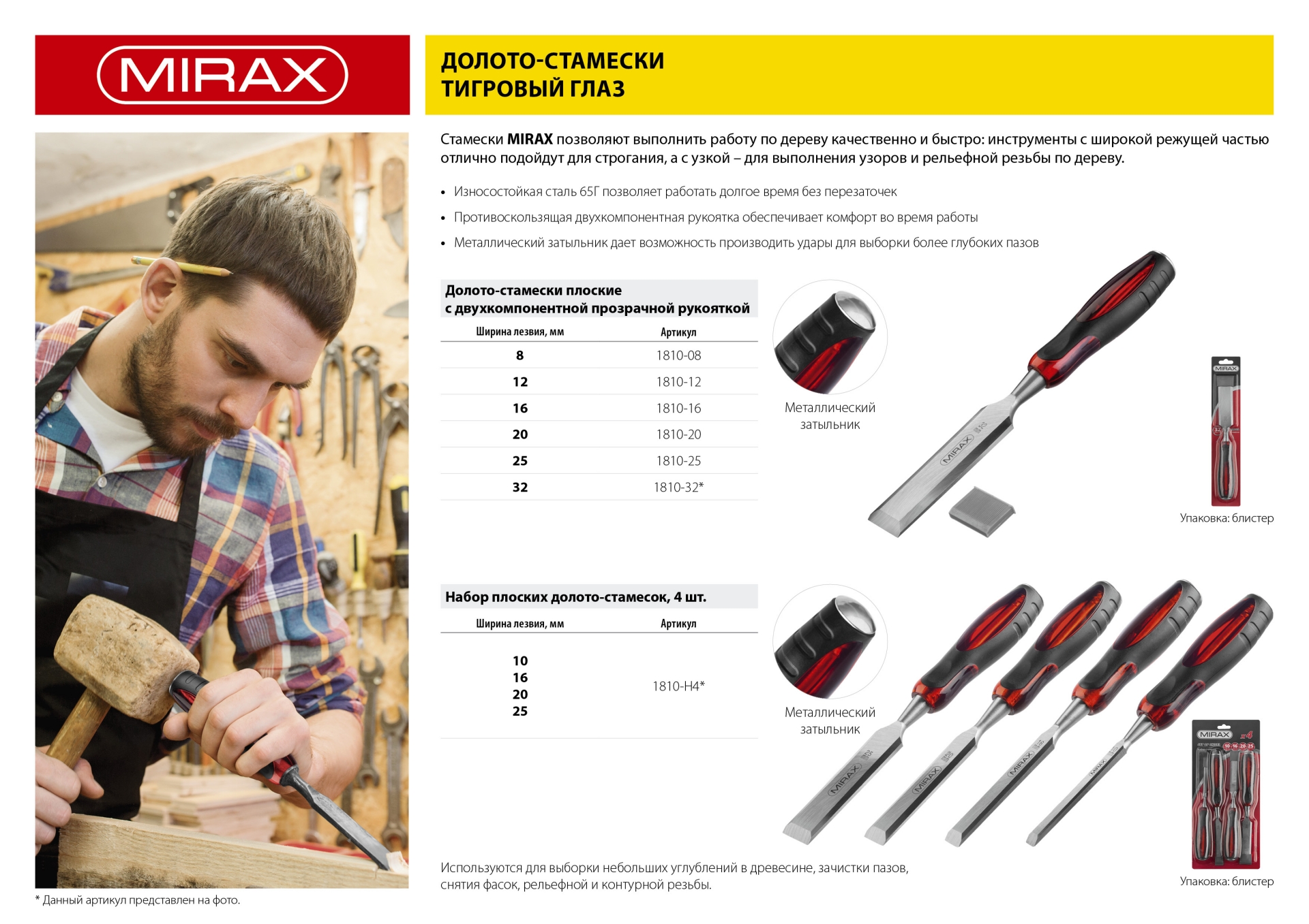MIRAX 8 мм, стамеска-долото (1810-08)