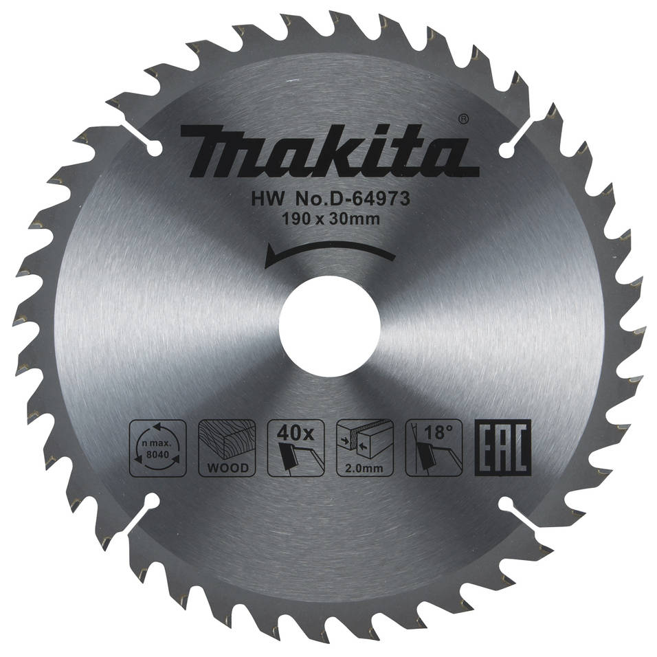 Диск пильный Makita для дерева 190x30x2/1.3х40T