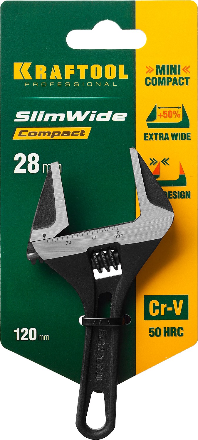 KRAFTOOL SlimWide Compact, 120/28 мм, разводной ключ (27266-15)