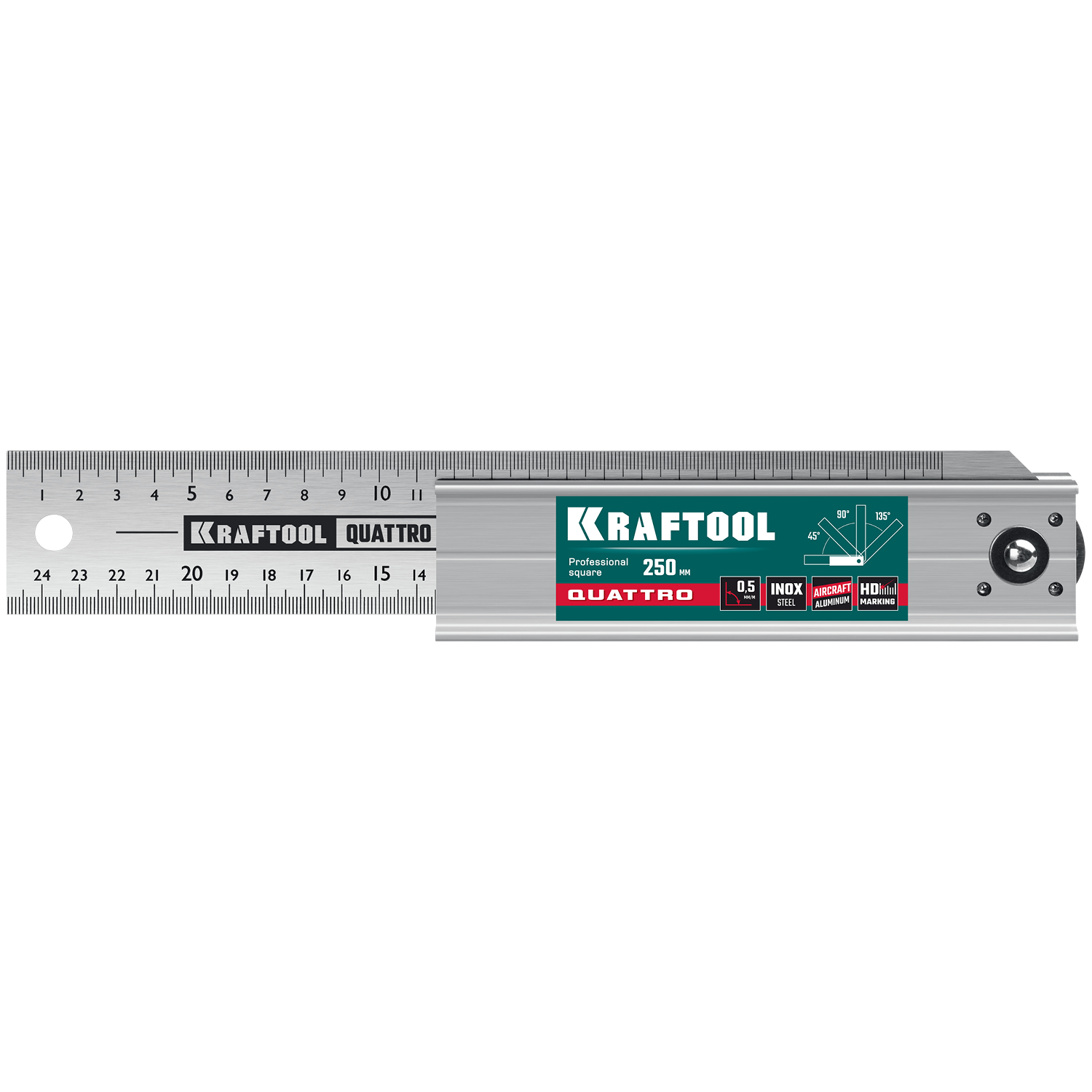 KRAFTOOL QUATTRO, 250 мм, 4 положения, складной столярный угольник (3444)